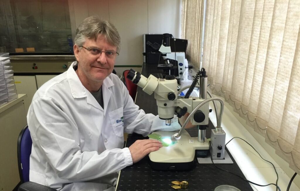 Maurício Meyer, cientista responsável por descobrir o nematoide Aphelenchoides sp,  causador da Soja Louca II